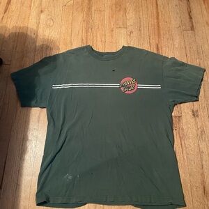 Santa Cruz Skateboards Dark Green Tee with Logo